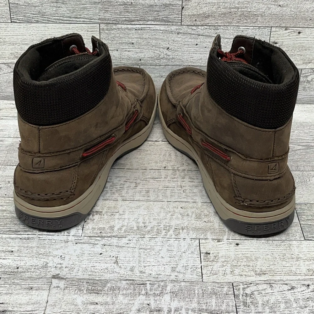 Sperry Top Sider Billfish Brown Leather‎ Boots Shoes Boys Size 7M